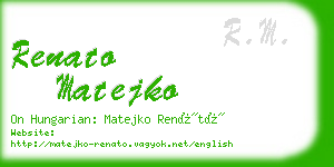 renato matejko business card
